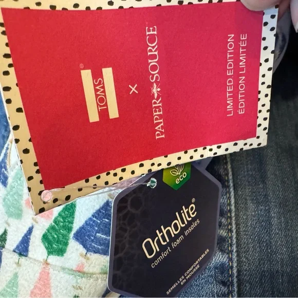 TOMS X Paper Source White/Bottle Brush Trees Alpargata Ortholite Slip-On Shoes 7 - Picture 6 of 7